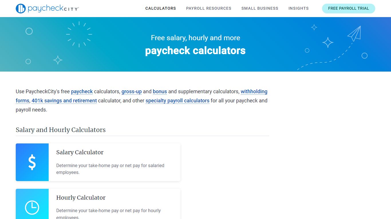 Calculate your paycheck with paycheck calculators and withholding ...