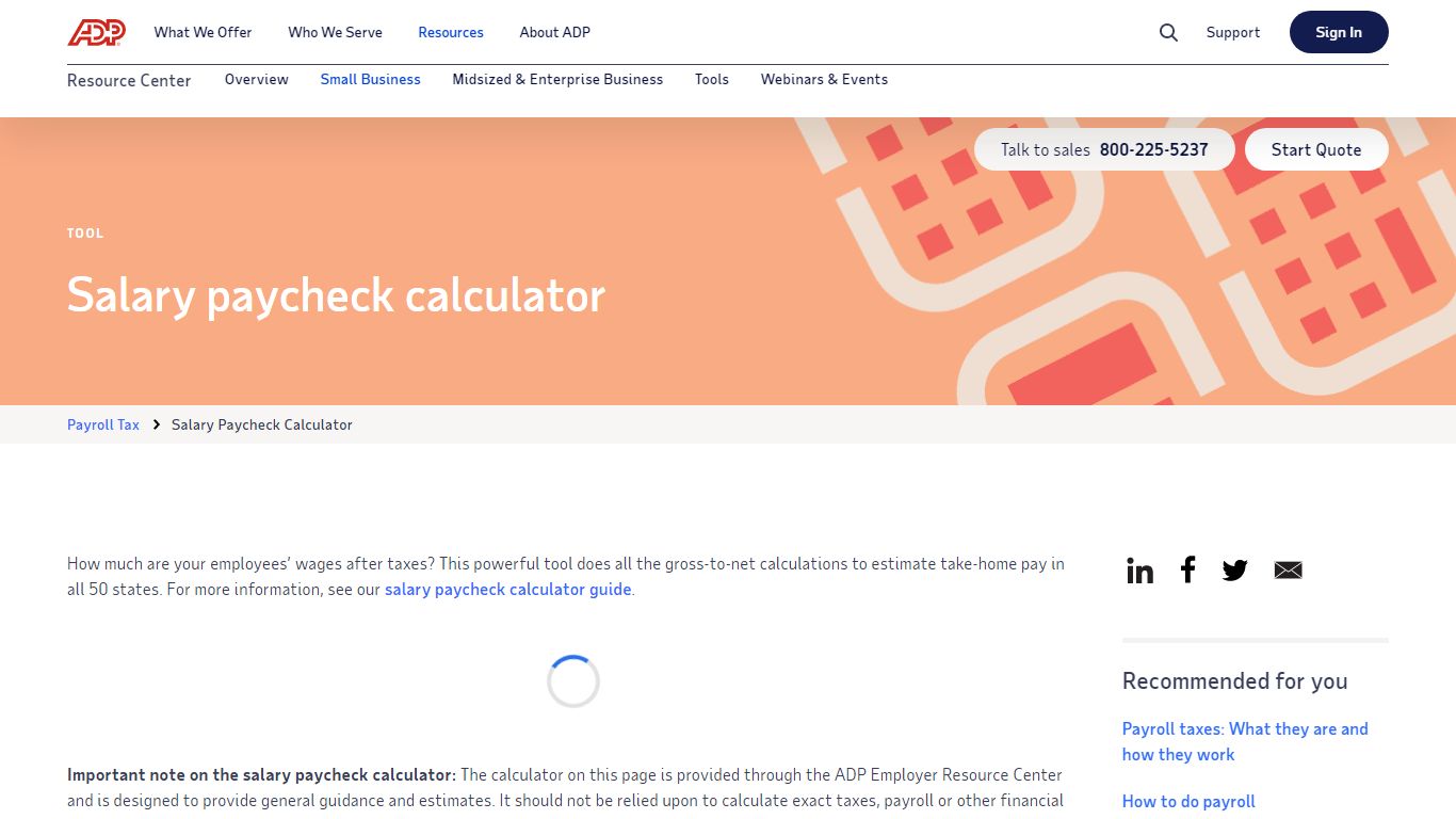 Salary Paycheck Calculator – Calculate Net Income | ADP